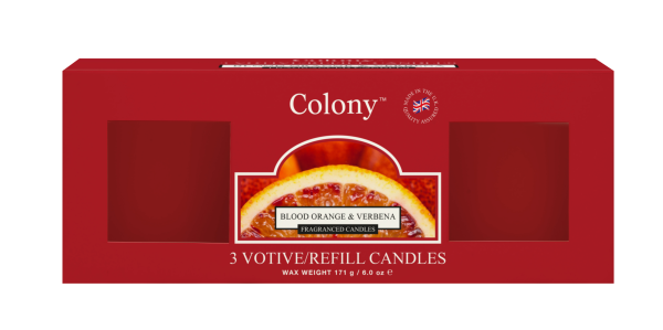 Wax Lyrical - Colony Fragranced 3 Votive Refill Box Blood Orange & Verbena Wax Lyrical - Colony Fragranced 3 Votive Refill Box Blood Orange & Verbena